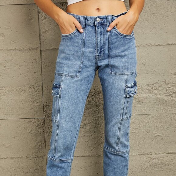 Kancan High Rise Slim Straight Cargo Pants - Picture 1 of 3